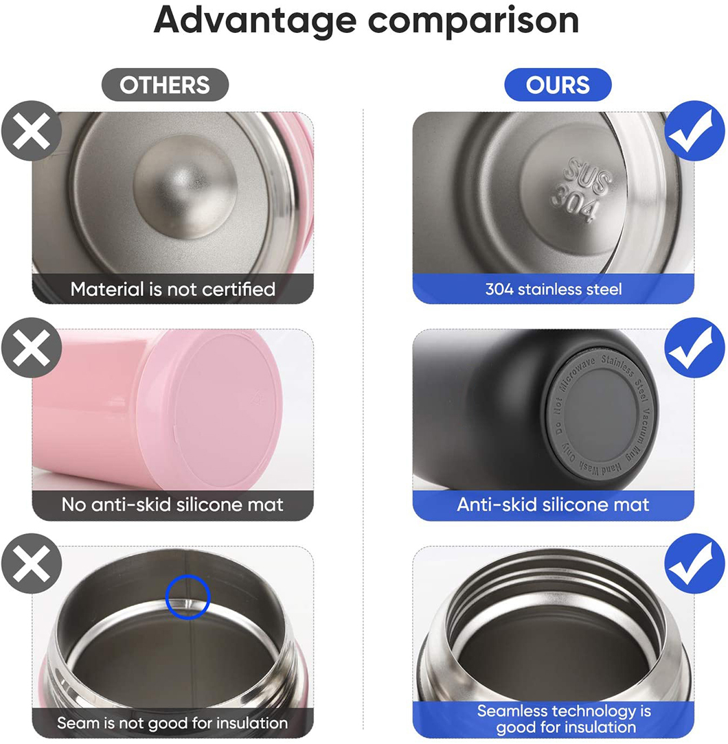 Vakuum -Isolum f&uuml;r Edelstahl -Kinderfuttergef&auml;&szlig;e aus rostfreiem Stahl 