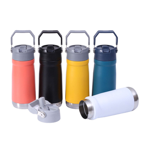 Eisflow Edelstahl und Leckbecher mit Stroh und Griff