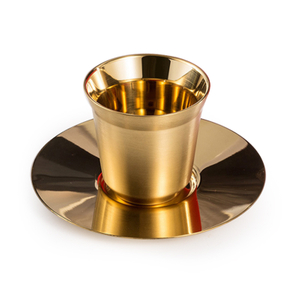 Mirror Edelstahl Kaffeetasse und Gericht mit Löffel Set